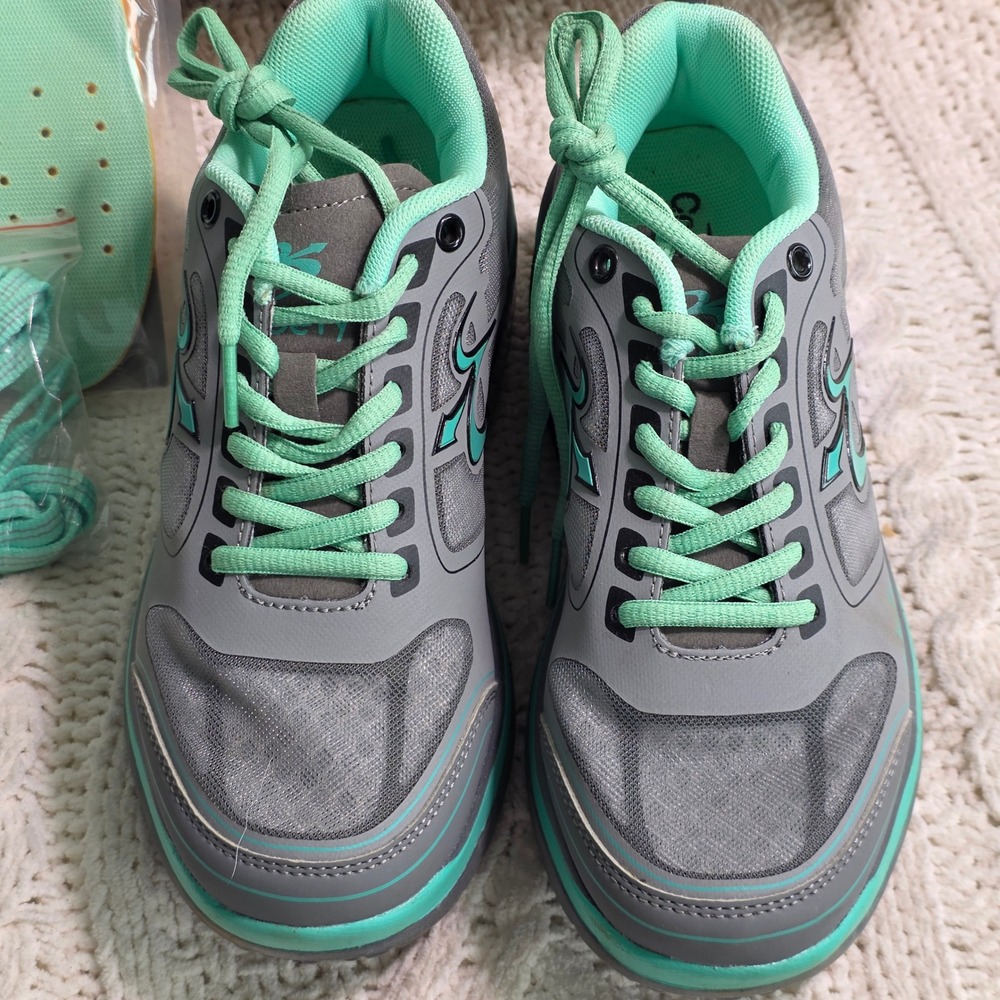Gravity Defyer Ion Walking Shoes Gray Teal VersoShock Women Size 6 Excellent - Picture 3 of 7
